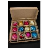 Dbl-Glo Glass Christmas Ornaments, Box of 12