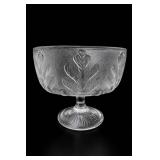 FTD Oak Leaf Clear Glass Pedestal Compote