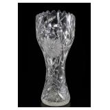 American Floral Cut Glass Corset Vase Glass Vase