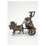 Cast metal Roman Gladiator sculpture
