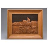 Edith Wright Framed Western Cowboy Relief