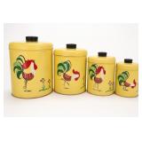 Ransburg Yellow Rooster Canister Set of 4