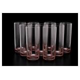 Set of 8 Libbey Pink Glass Tumblers