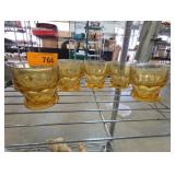 6 Anchor Hocking Georgian Amber Tumblers