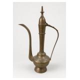 Etched Brass Aftaba Ewer with Long Spout
