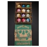 12 Shiny Brite Glass Christmas Ornaments