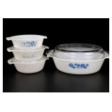 Fire King Blue Sunflower Casserole Group