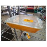 Vintage Pyrex No. 503 Orange Refrigerator Dish