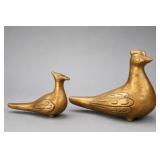 Jaru California Pair MCM Gold Leaf Birds