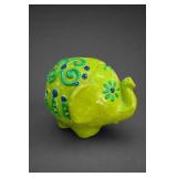 1960s Papier-Mché Floral Piggy Bank