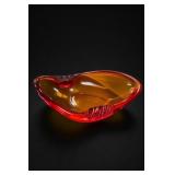 Viking Art Glass modern stretch ashtray mid