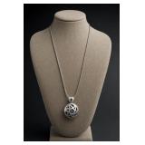 Sterling Silver Blue Orb Pendant Necklace