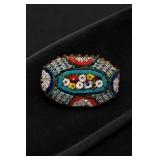 Italian Floral Micro Mosaic Brooch