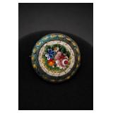 Mosaic Floral Micromosaic Brooch