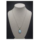 Sterling Silver Larimar Pendant Necklace