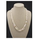 Three-Strand Pearl & Sterling Silver Necklace