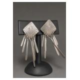 Sterling Silver Sunburst Fringe Earrings