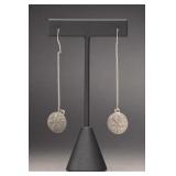 Sterling Silver Sand Dollar Threader Earrings