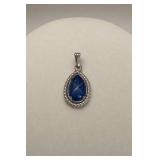 Sterling Silver Pendant Faux Star Sapphire