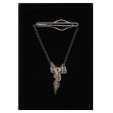 Sterling Silver & 10k Gold Saddle Tie Bar