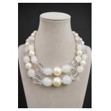 Mid-Century Double-Strand Beaded Necklace