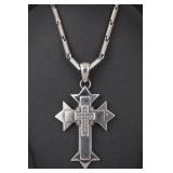 Heavy Stainless Steel Cross Pendant Necklace