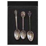 Three Sterling Silver Souvenir Spoons, 26g