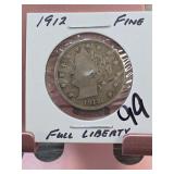 1912 United States Liberty Head (V) nickel