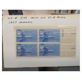 1957 U.S. Scott C49 6Â¢ Airmail Plate Block