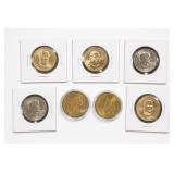 Set of Seven United States Mint Anthony Dollars