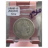 1908-O Barber Half Dollar
