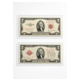 1953 1928-G $2 US Note, Red Seal, Fr. 1508