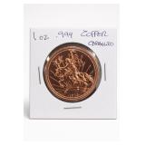 1912 Caballito 1 oz Copper Round UN PESO