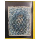 Confederate 5-Cent Blue Postage Stamp