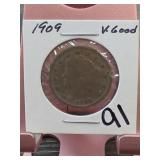 1909 Liberty Head V Nickel, With CENTS reverse