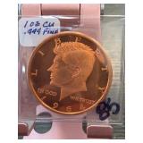 1964 Kennedy-Design .999 Copper Round HALF DOLLAR