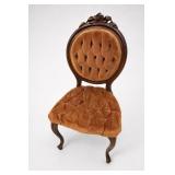 Victorian-Style Tufted Oval-Back Chair