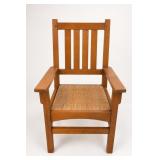 Vintage Wood Slatted Arm Chair