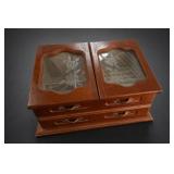 Rosalco Commodore Etched Rose Jewelry Box