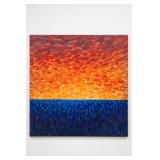 Signed Mizsch Abstract Sunset Painting