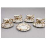 Japanese Ornate Decorated Demitasse Cups & Saucers