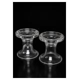 Clear Glass Pedestal Candle Holders