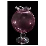 Pink Glass Pedestal Vase
