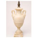 Neoclassical Alabaster Swan-Handle Urn Lamp