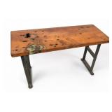 Industrial Wood And Metal Workbench