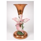 1930s Art Deco Era Ceramic Cockatoo Torchiere Lamp