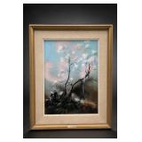 George Deaca Framed Floral Artwork Original