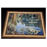 Pond Water Lilies Framed Textile Art