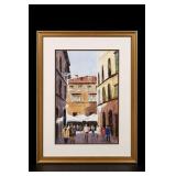 J Evans European Street Scene Framed Artwork