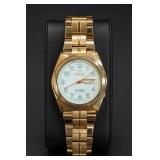 21-Jewel Gold-Tone Date Wristwatch